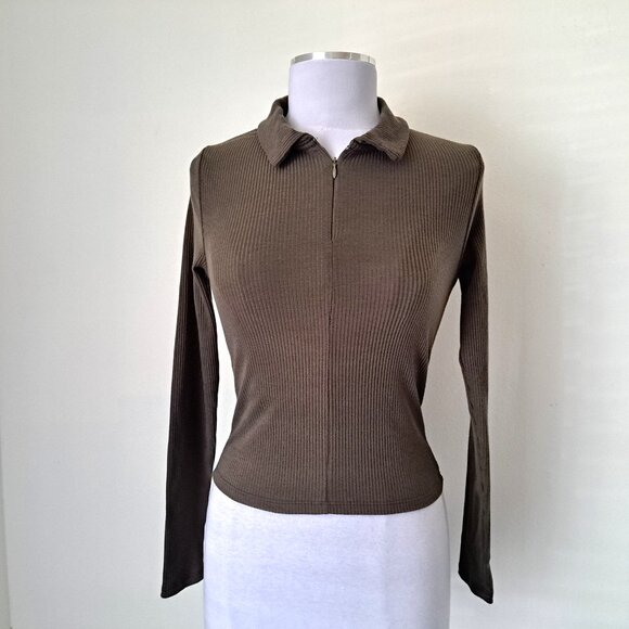 Cloud Dancer Juniors  Sweater Cropped Long Sleeve Green Color Size L - Picture 3 of 9